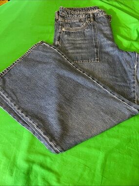 Forever 21 Blue Wide-Leg Denim Jeans